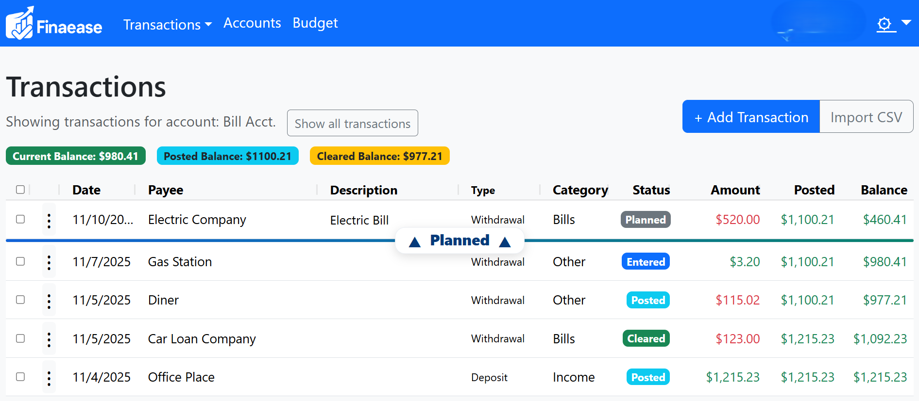 Finaease dashboard preview